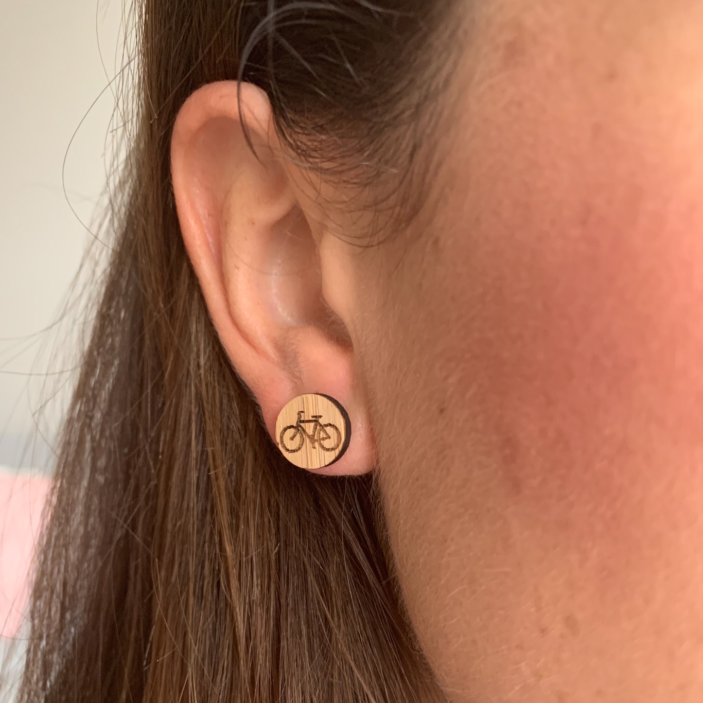 Dřevěné dámské náušnice Kolo 