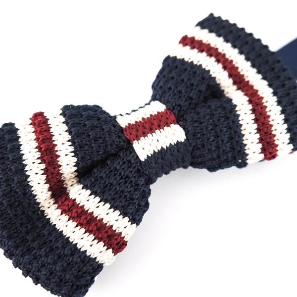 Modro - bílo - rudý motýlek Knit