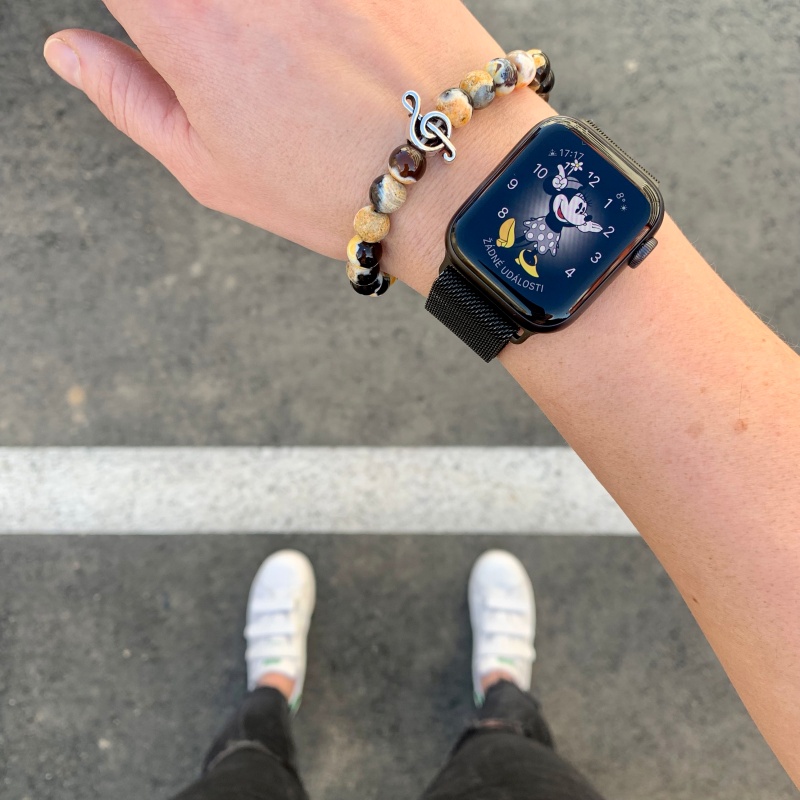 Žlutý dámský náramek Houslový klíč 