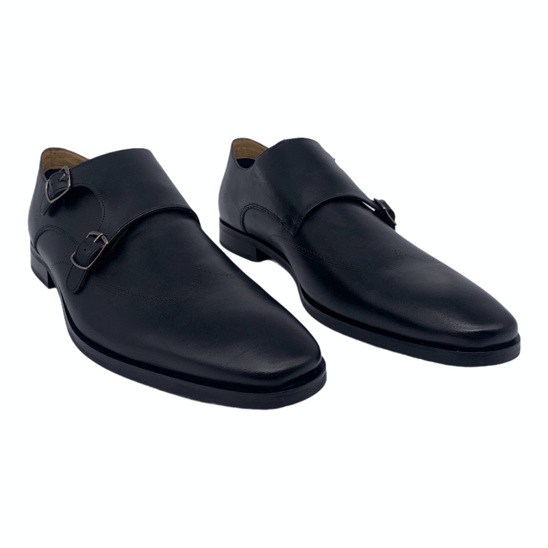 Černé kožené boty Marks and Spencer Derby Monk EU 46