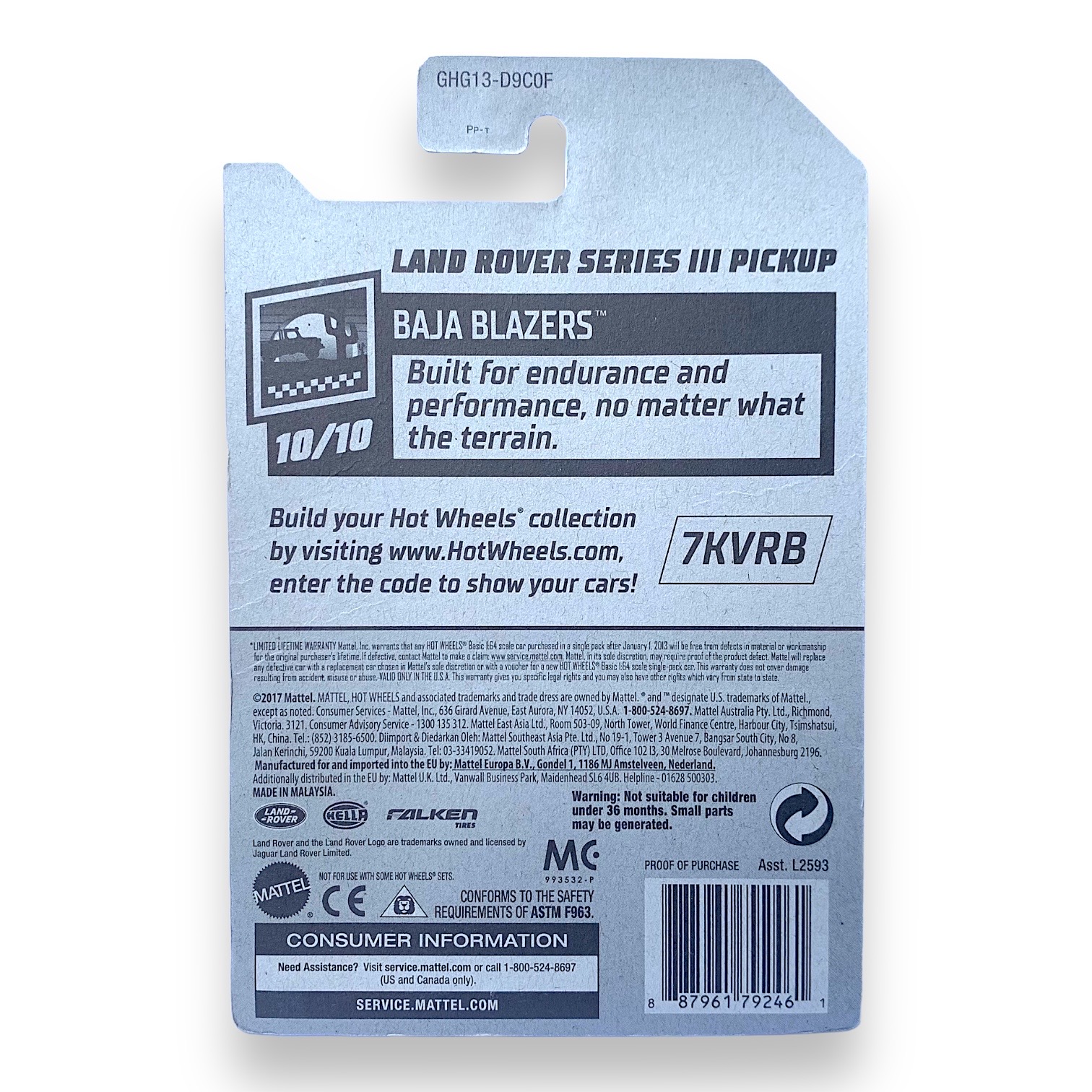 HOT WHEELS - Land Rover Series III Pickup