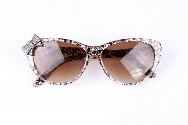 Hnědé sluneční brýle Cat s mašličkou