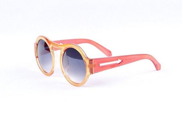 Oranžovo - červené sluneční brýle Lady Gaga Round