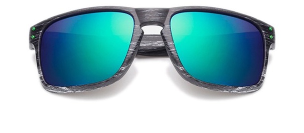 Černé tyrkysově zrcadlové sluneční brýle Holbrook Wood
