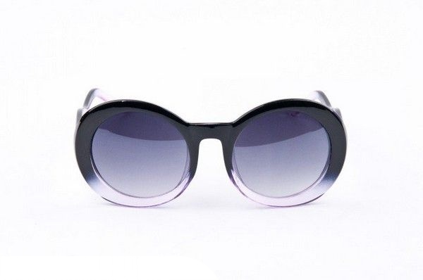 Černo - čiré sluneční brýle Round Designer