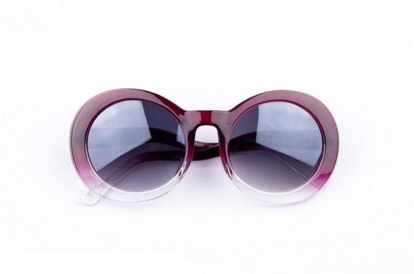 Červeno - čiré sluneční brýle Round Designer