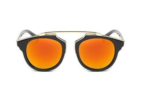 Černé rudě zrcadlové sluneční brýle Fashion Mirror