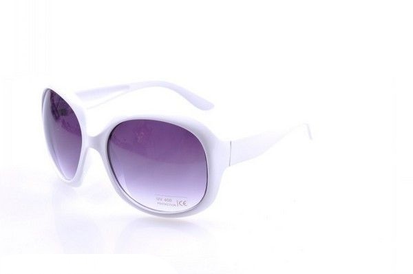 Bílé sluneční brýle Big Round