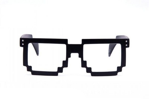 Matně černé čiré brýle 8-Bit