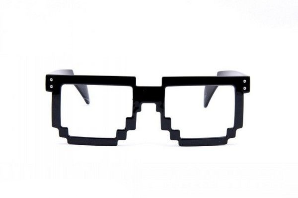 Černé čiré brýle 8-Bit