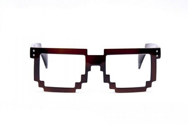 Hnědé čiré brýle 8-Bit