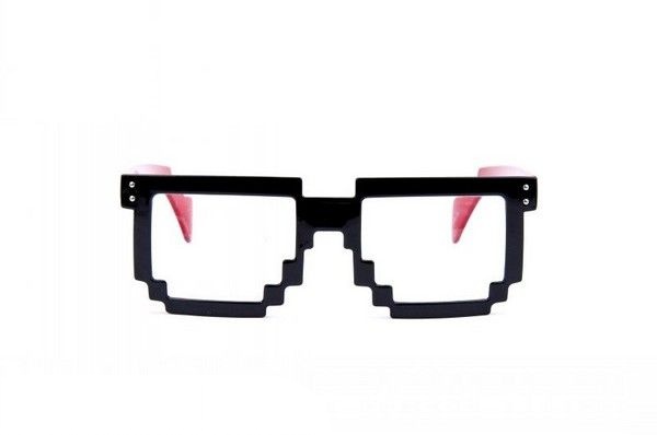 Černo - červené čiré brýle 8-Bit
