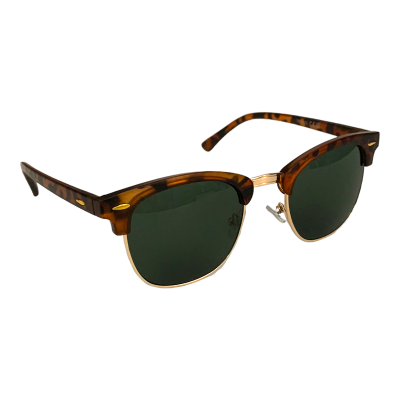 Hnědé zrcadlové sluneční brýle Half Wayfarer 