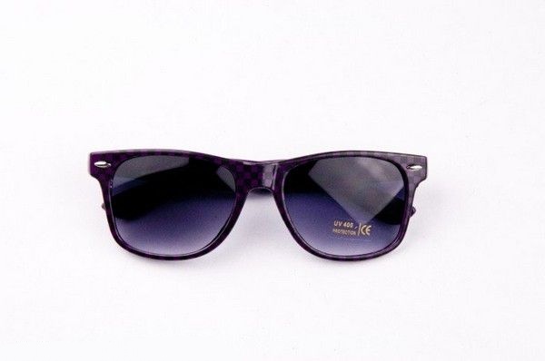 Fialovo - černé sluneční brýle Wayfarer Check