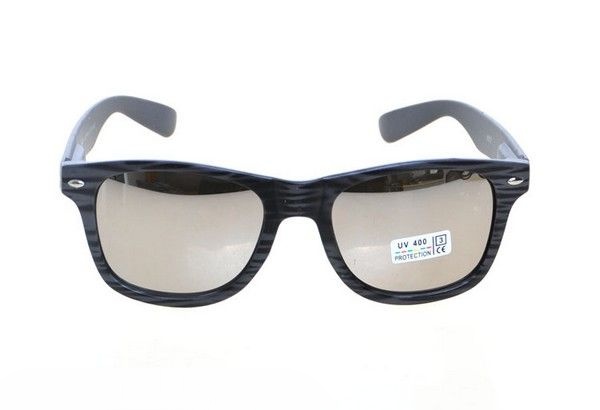 Černo - šedé zrcadlové sluneční brýle Wayfarer Wood
