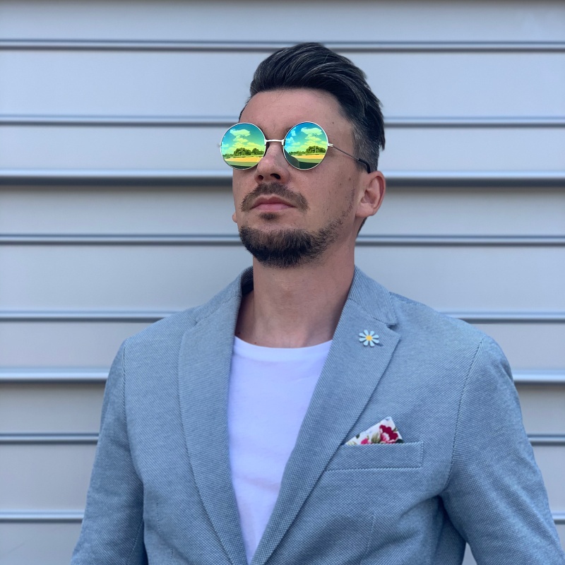 Zlaté zlatě zrcadlové sluneční brýle Lenonky