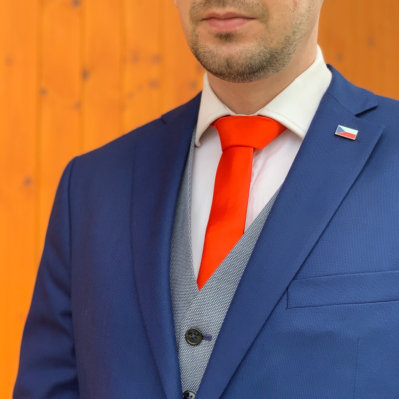 Červená kravata Slim 