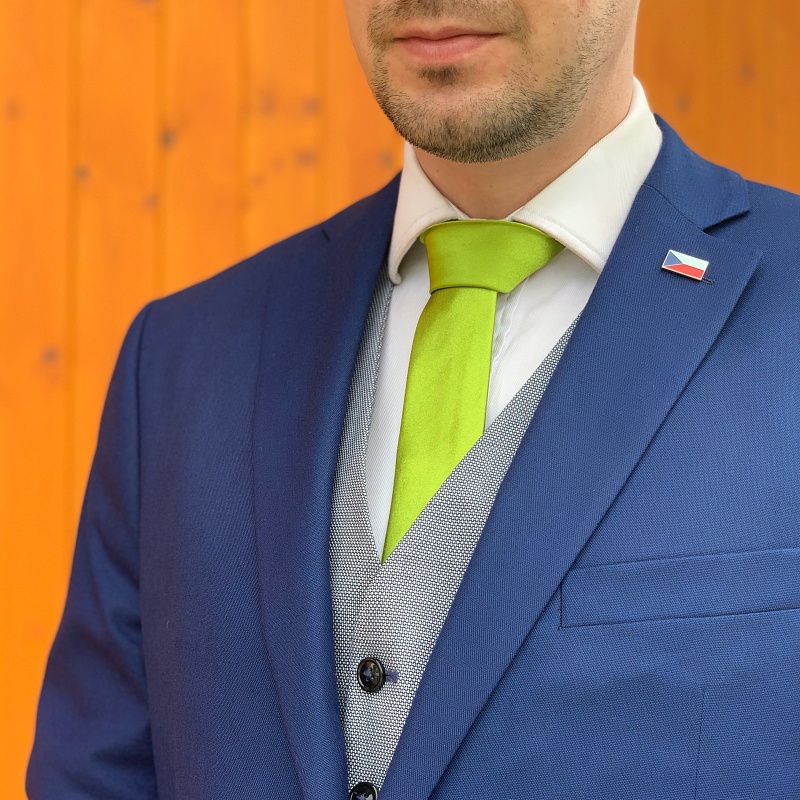 Zelená kravata Slim