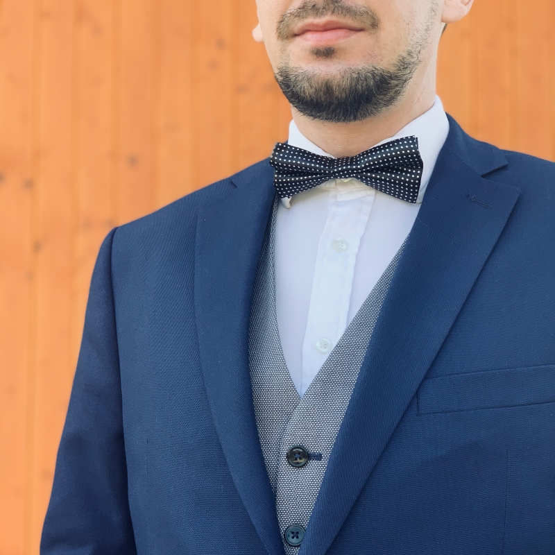 Černo - stříbrný motýlek Puntík 