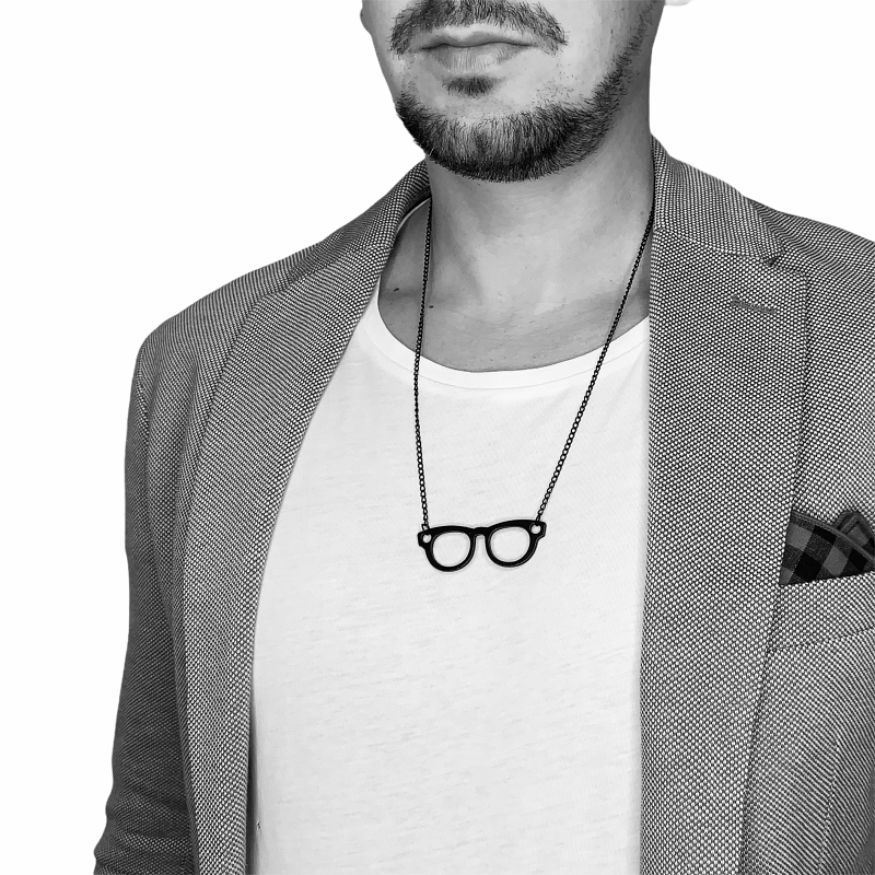 Černý náhrdelník Čiré brýle Way