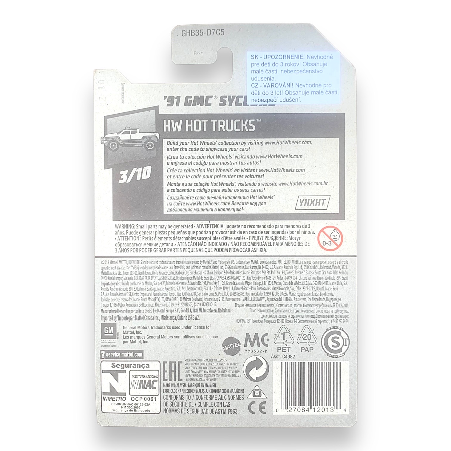 HOT WHEELS - 1991 GMC Syclone