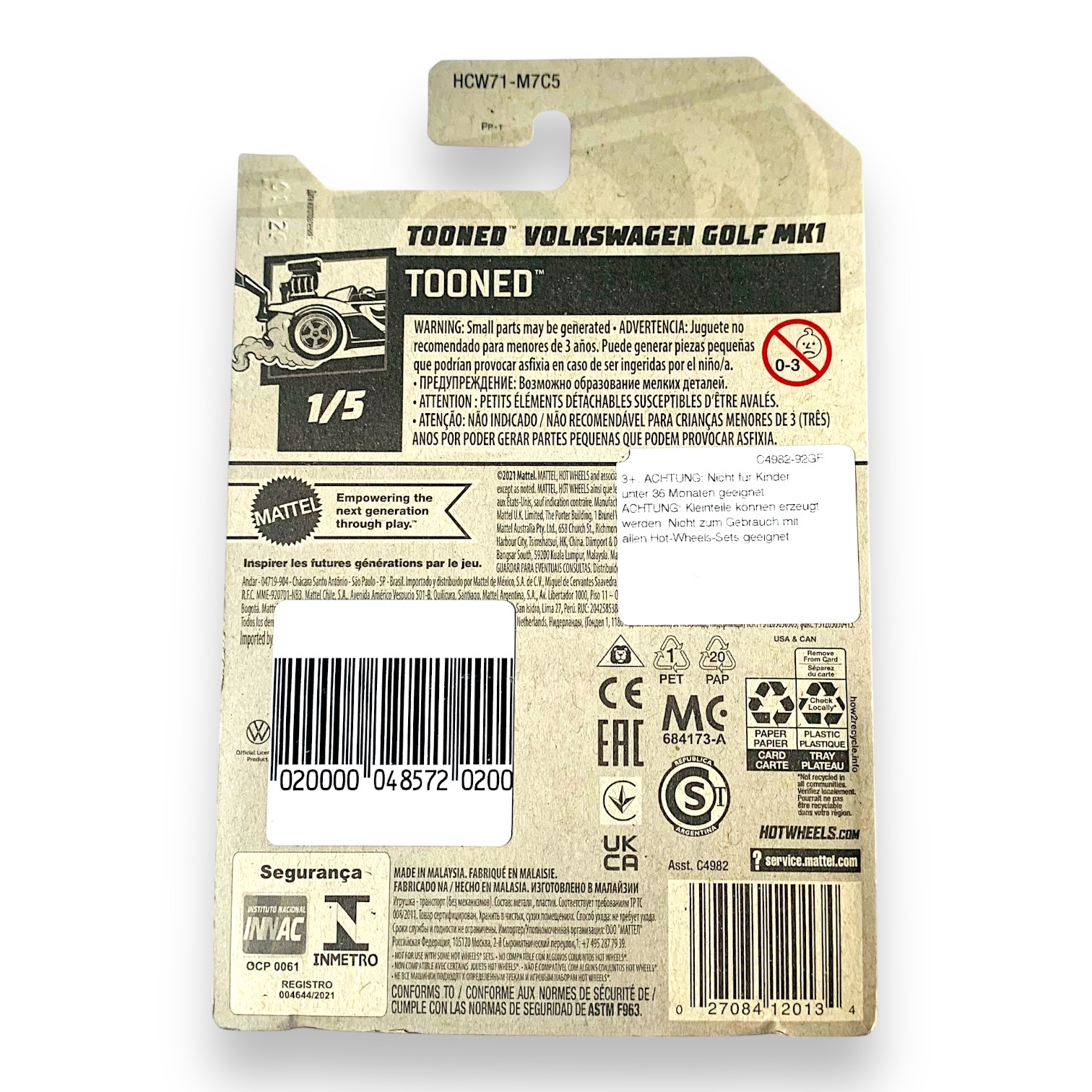 HOT WHEELS Tooned Volkswagen Golf MK1