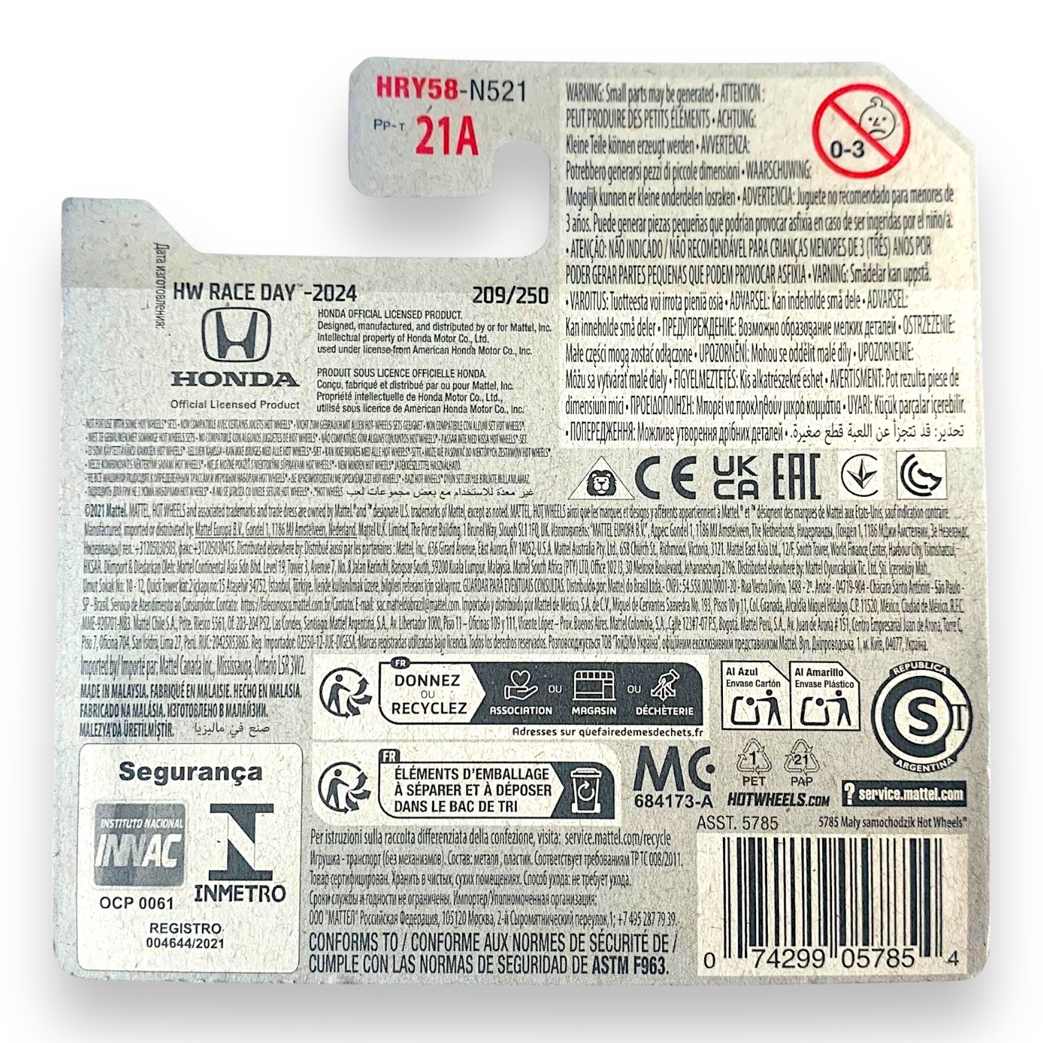 HOT WHEELS Honda S800 Racing