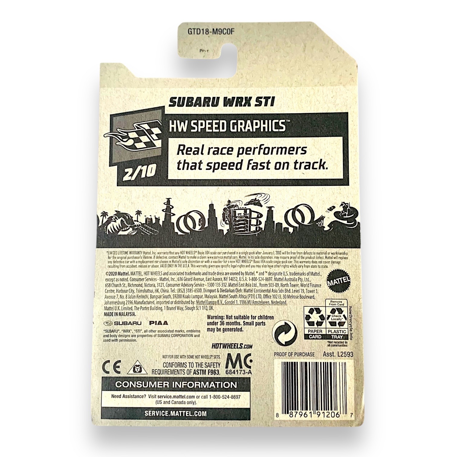 HOT WHEELS Subaru WRX STi Zamac