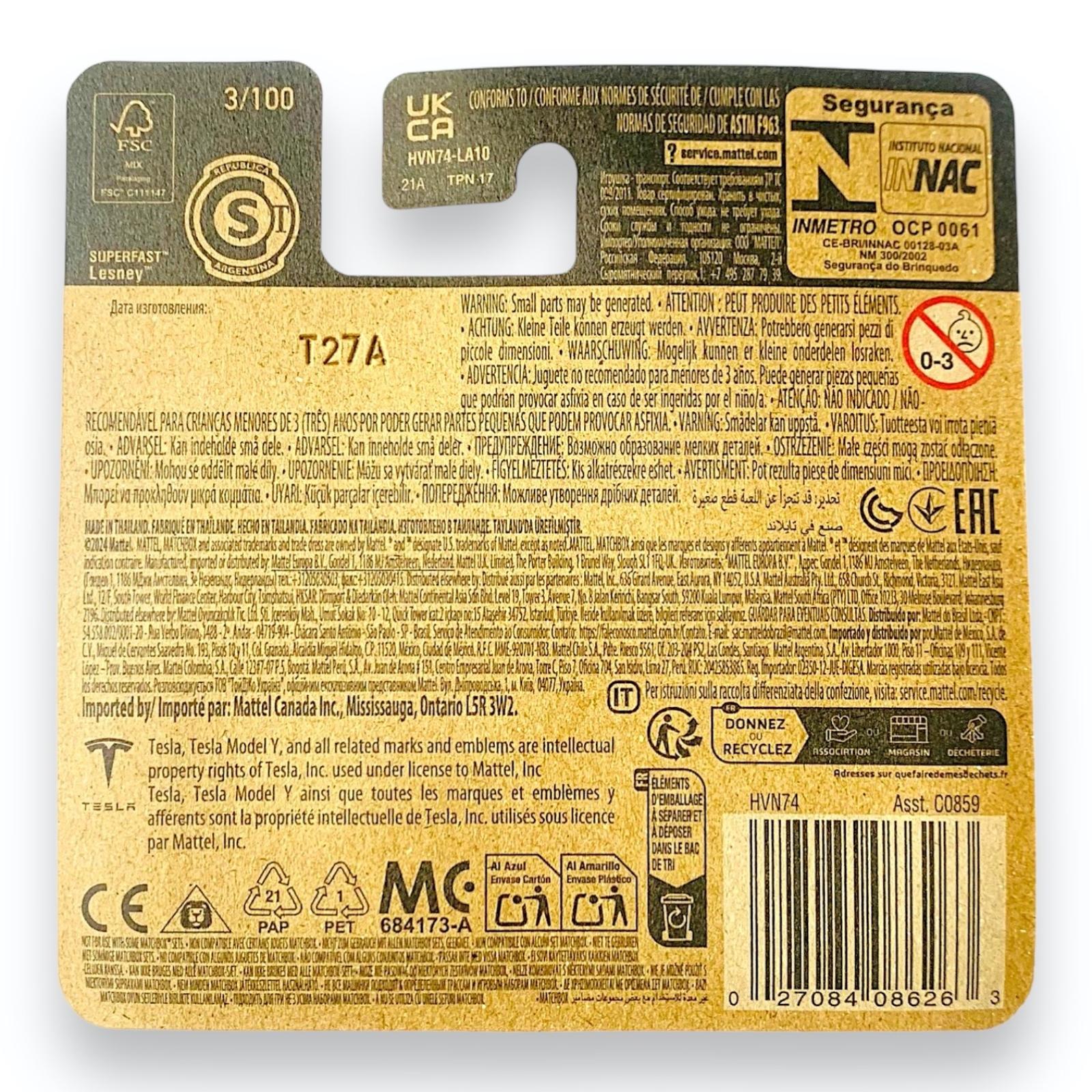 Matchbox Tesla model Y