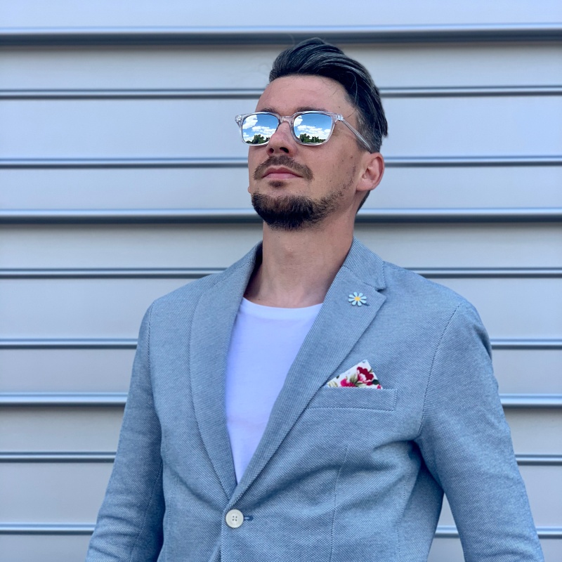 Průhledné stříbrně zrcadlové sluneční brýle Fashion Edge