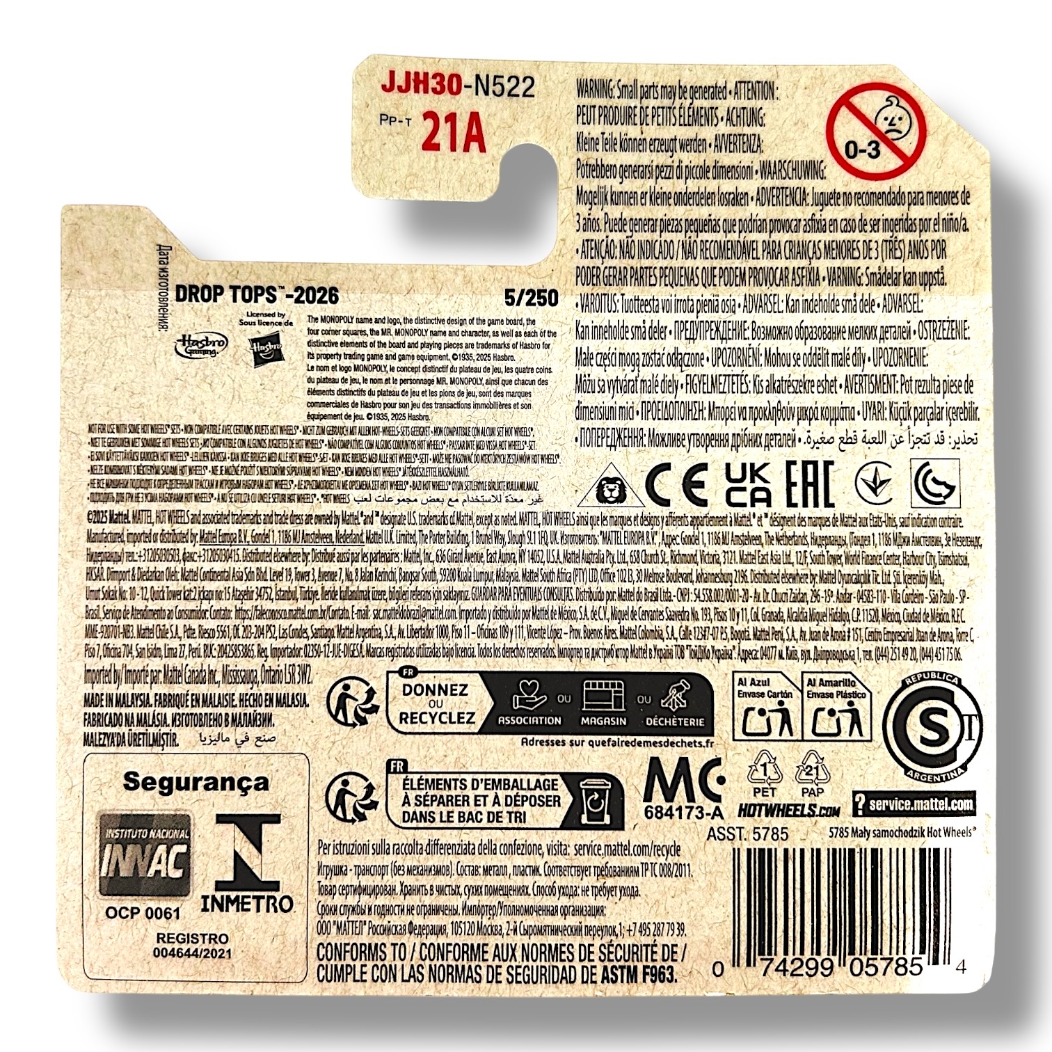 HOT WHEELS Pass N GO Monopoly 