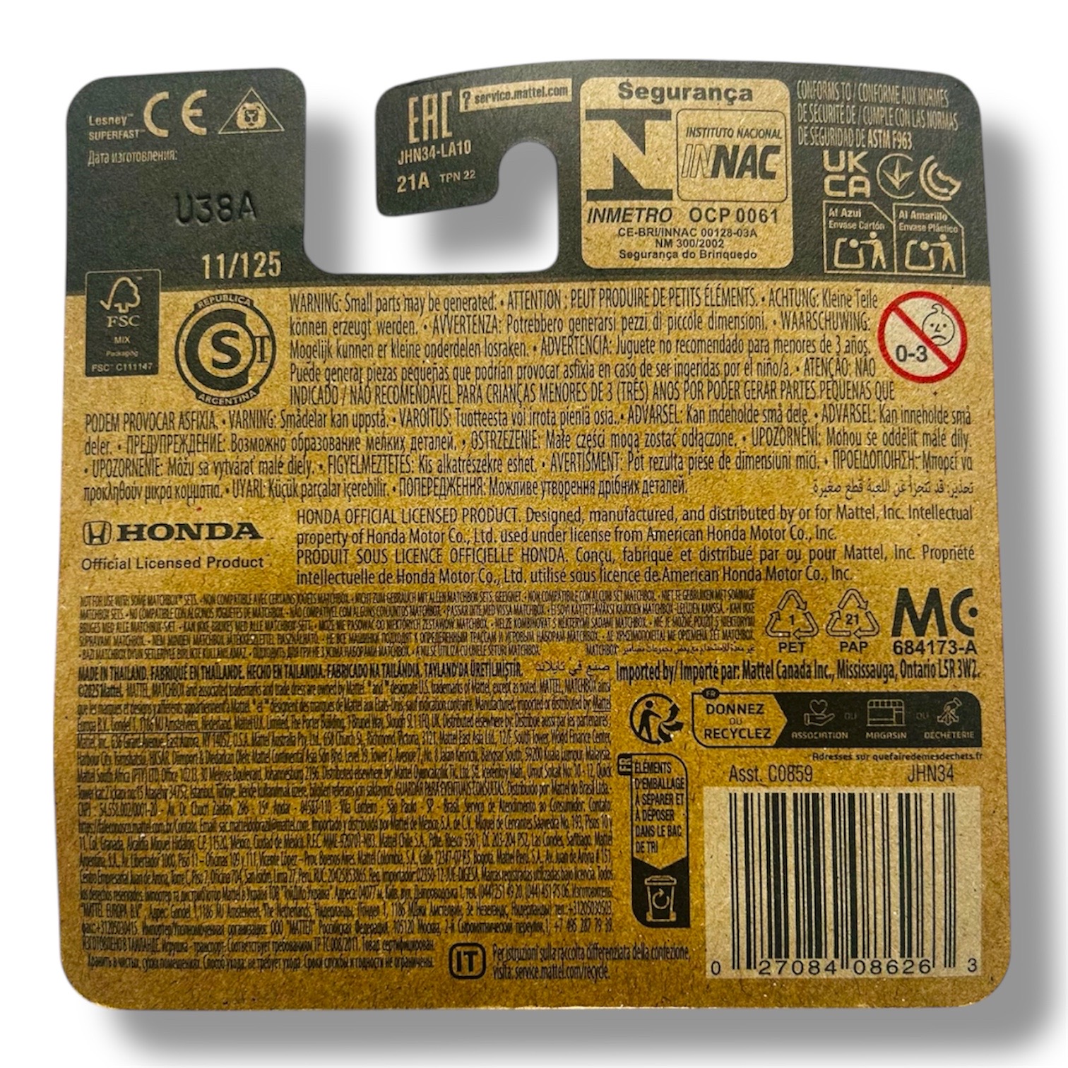 Matchbox 2024 Honda Civic Type R