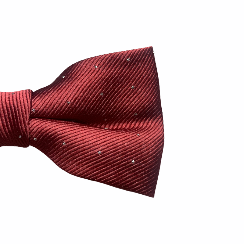 Červeno - stříbrný motýlek Tečky 