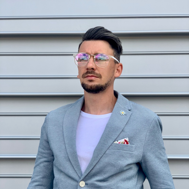 Bílé čiré brýle Retro Vintage