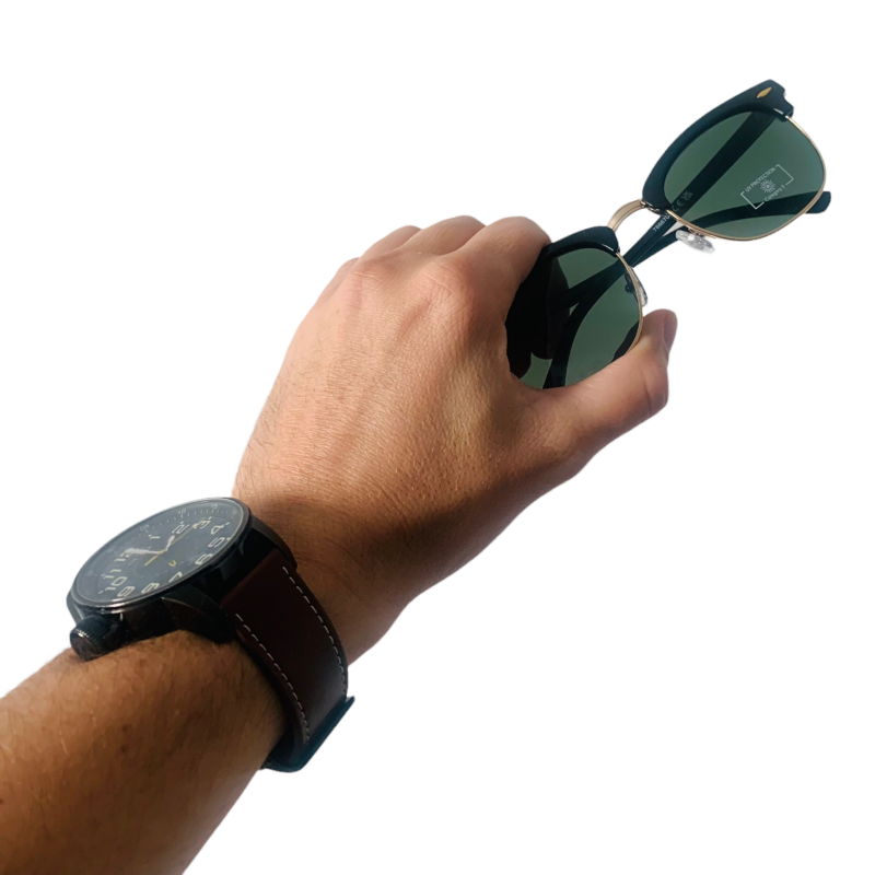 Černé sluneční brýle Half Wayfarer Mirror