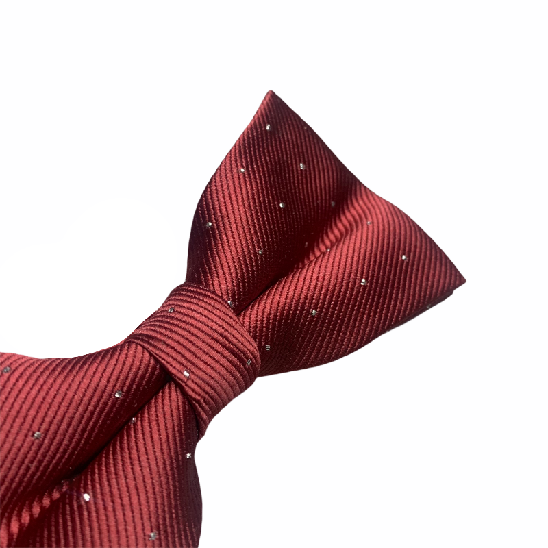 Červeno - stříbrný motýlek Tečky 