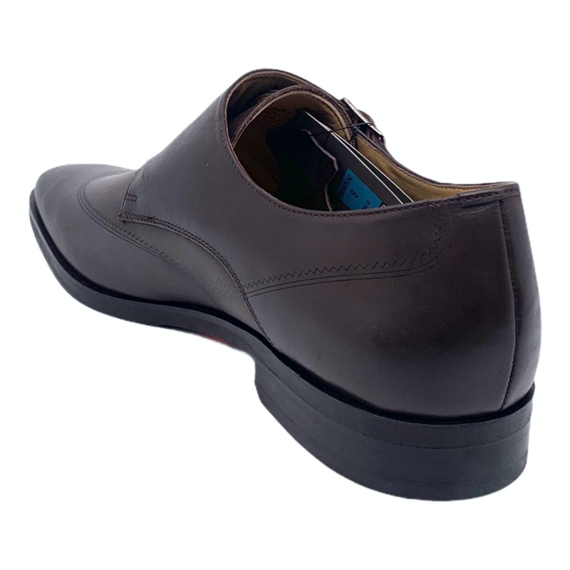 Hnědé kožené boty Marks and Spencer Derby Monk EU 42