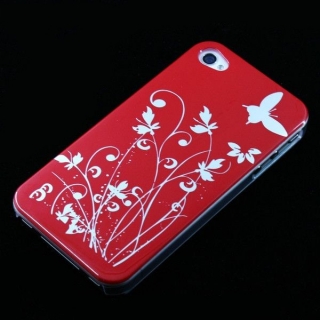 Červený kryt Motýlci pro Apple iPhone 5/5S