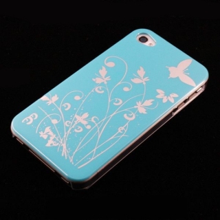 Modrý kryt Motýlci pro Apple iPhone 4/4S