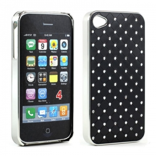 Černý kryt Diamanty pro Apple iPhone 4/4S