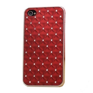 Červený kryt Diamanty pro Apple iPhone 4/4S