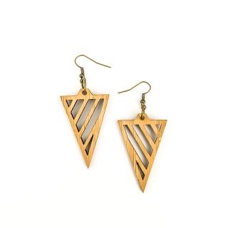 Dřevěné dámské náušnice Triangle wide 