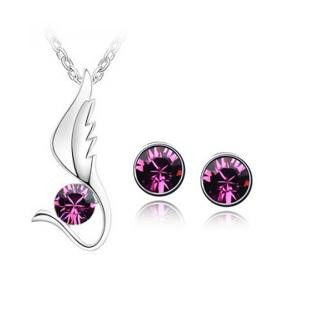 Vínový set náhrdelník + náušnice Swarovski elements Wings