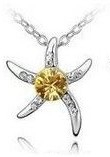 Náhrdelník Swarovski elements Hvězdice - žlutá 