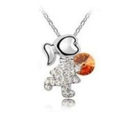 Náhrdelník Swarovski elements Girls - oranžový