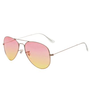 Zlaté růžovo - žluté sluneční brýle Aviator - Pilotky