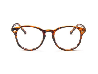 Leopardí čiré brýle Retro Vintage Round