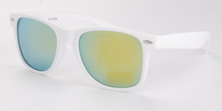 Bílé zlatě zrcadlové sluneční brýle Wayfarer Mirror