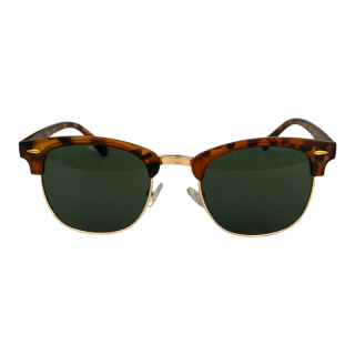 Hnědé zrcadlové sluneční brýle Half Wayfarer