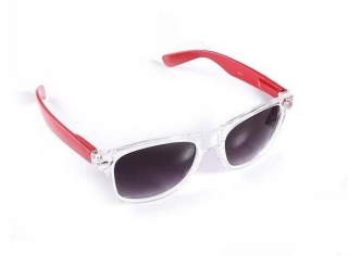 Červené sluneční brýle Wayfarer Transparent 